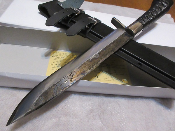 オールブラック　8寸　240㎜　レッドオルカ　甲伏せ造り　剣鉈　ナイフ