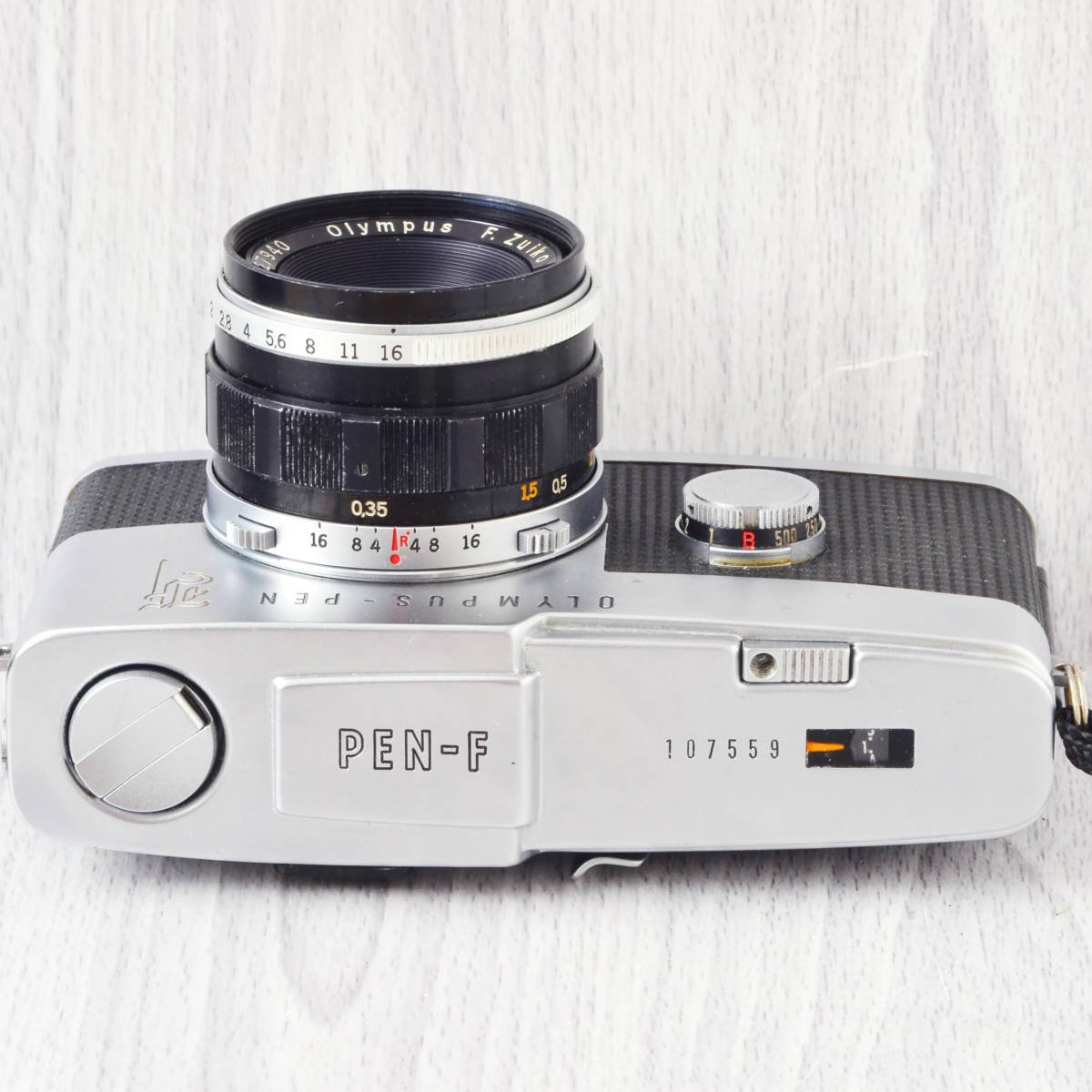 美品! OLYMPUS PEN F + 38mm f1.8 単焦点レンズ ケース付 修理・整備済