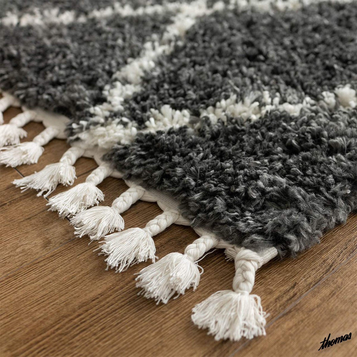 ベニワレン風デザイン ラグ 80×150cm モロッカンスタイル フリンジ