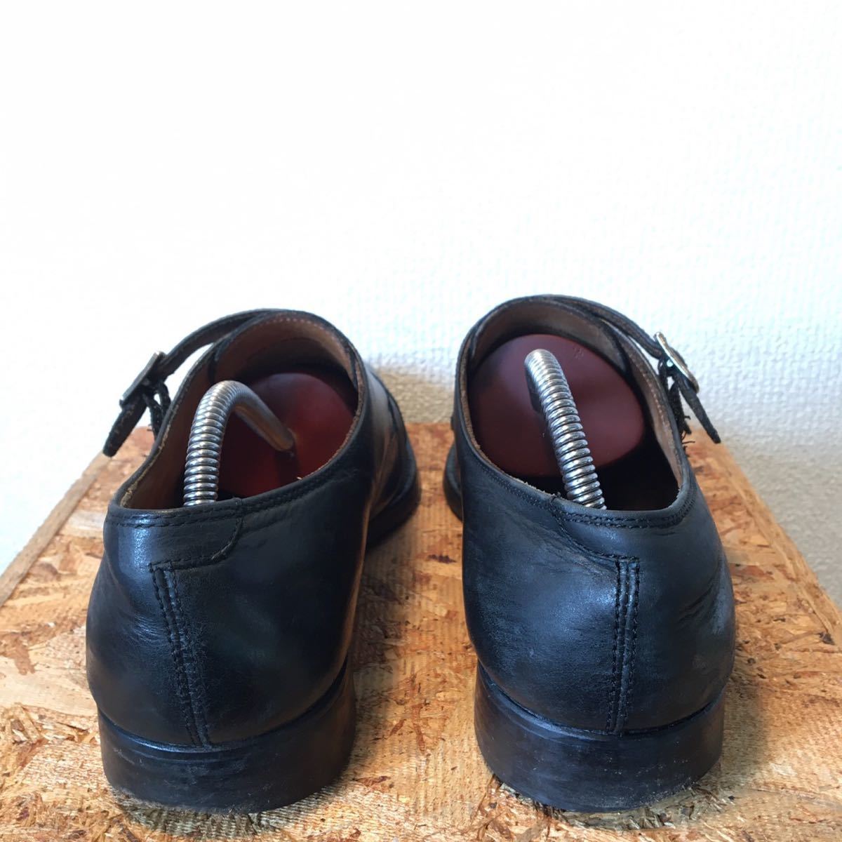 (192)G.C.morelli ジャンカルロモレリ 【41(26cm相当)】黒 ダブルモンクストラップ ストレートチップ ビジネスシューズ 革靴 紳士靴の画像5