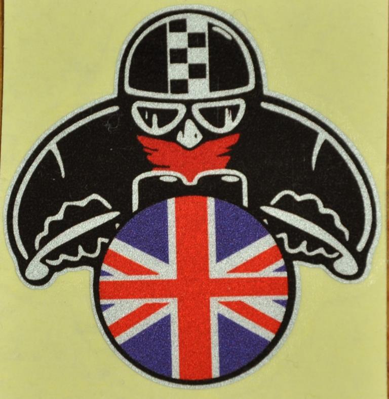 反射 防水 ステッカー シール カフェレーサー ロッカーズ ROCKERS ユニオンジャック イギリス バイク バイカー ライダー UK GB ENGLAND_画像1