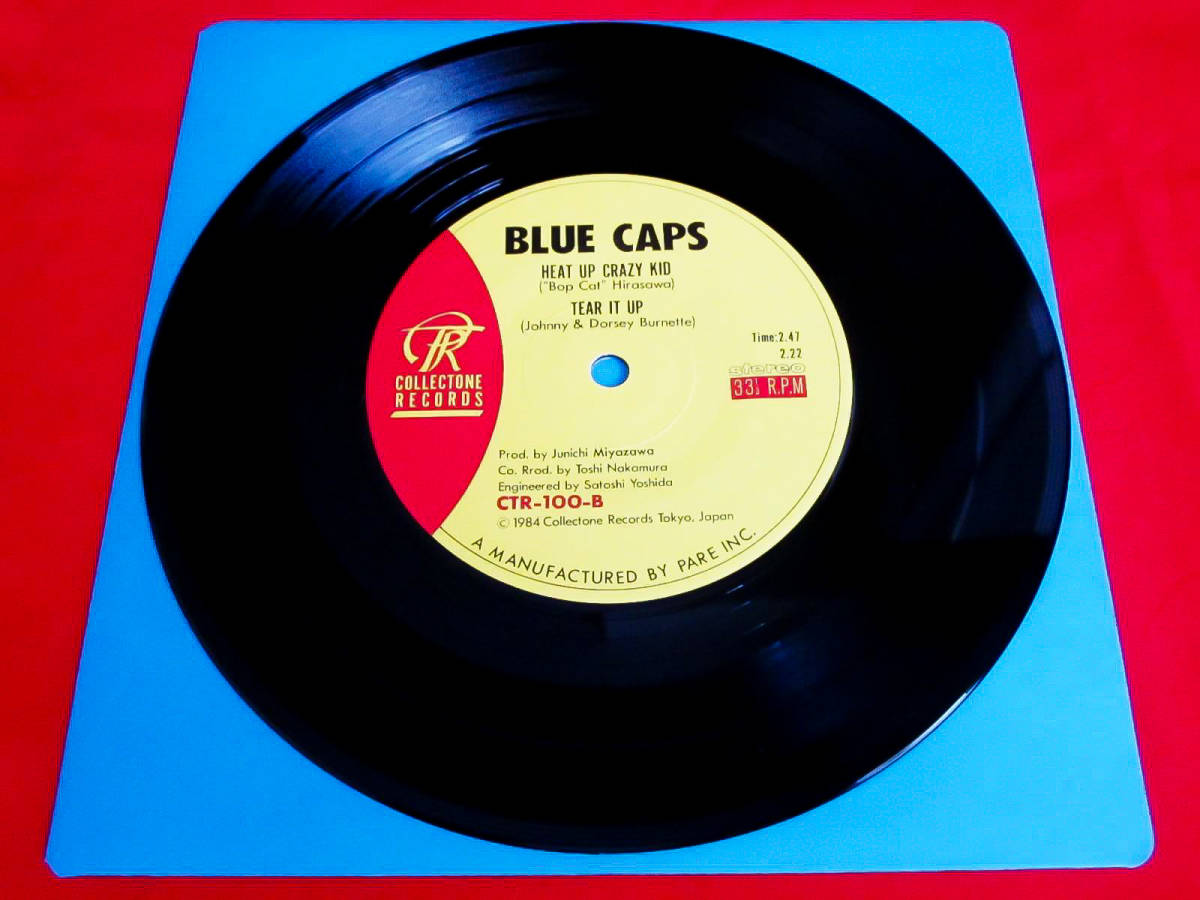  prompt decision [ beautiful goods ]* ultra rare 80 period that time thing record * BLUE CAPS blue cap s[HEAT UP CRAZY KID](1984 year ) Neo roka rockabilly 