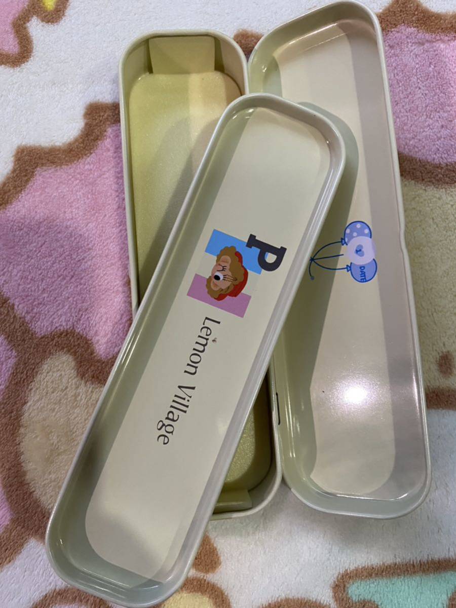 レモンヴィレッジ 缶ペンケース 筆箱 昭和レトロ 美品 新品の画像3