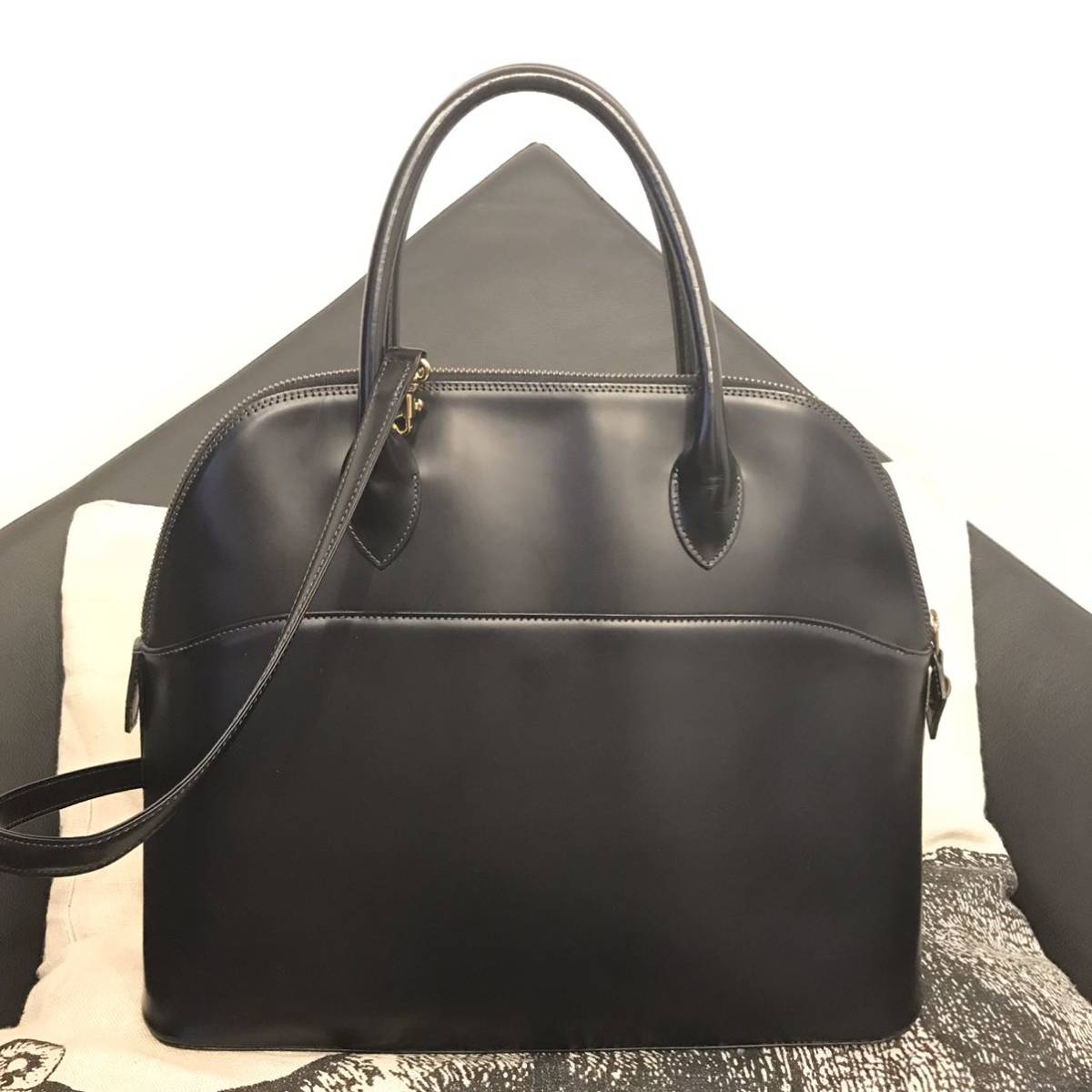 良品 ハンドバッグ ショルダーバッグ サイズ35 2WAY 黒|PayPayフリマ