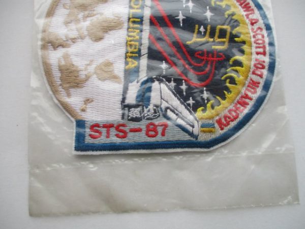 【送料無料】80s NASAスペースシャトル計画『STS-87』Columbiaワッペン/土井隆雄EVAパッチUSAアップリケpatchケネディ宇宙センター U5_画像4