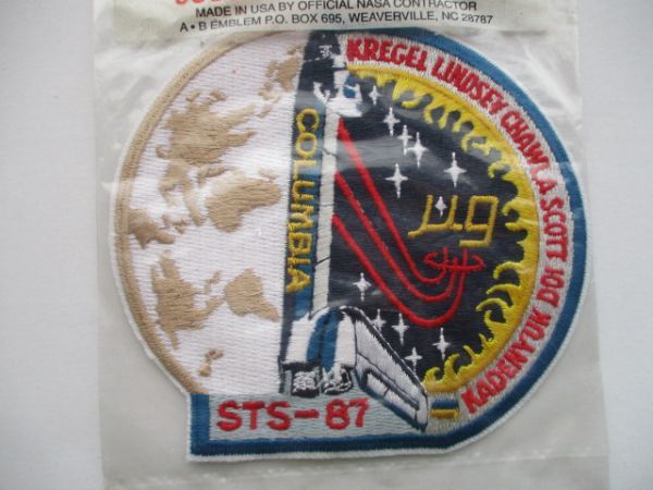 【送料無料】80s NASAスペースシャトル計画『STS-87』Columbiaワッペン/土井隆雄EVAパッチUSAアップリケpatchケネディ宇宙センター U5_画像3