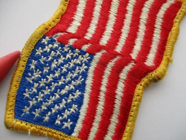 【送料無料・中古】70s アメリカ国旗パッチ星条旗ワッペン/FLAGサバゲーPATCH米軍badgeフラッグUSAミリタリーARMYアーミー装備 M7_画像3