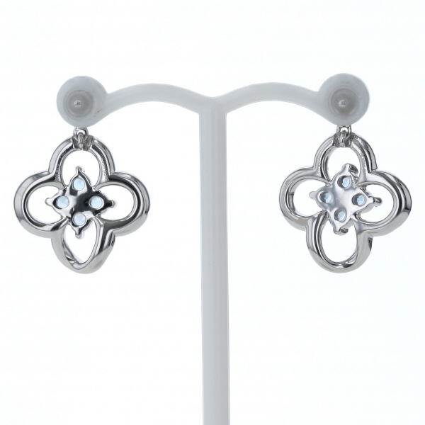 K18WG ホワイトゴールド ピアス アクアマリン 0.35ct/0.35ct