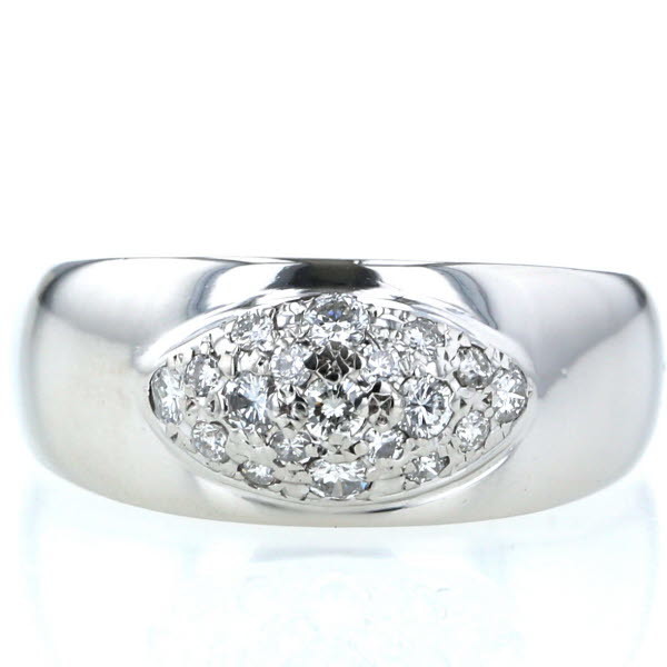 Pt900 プラチナ リング ダイヤモンド 0.35ct パヴェ ドーム デザイン