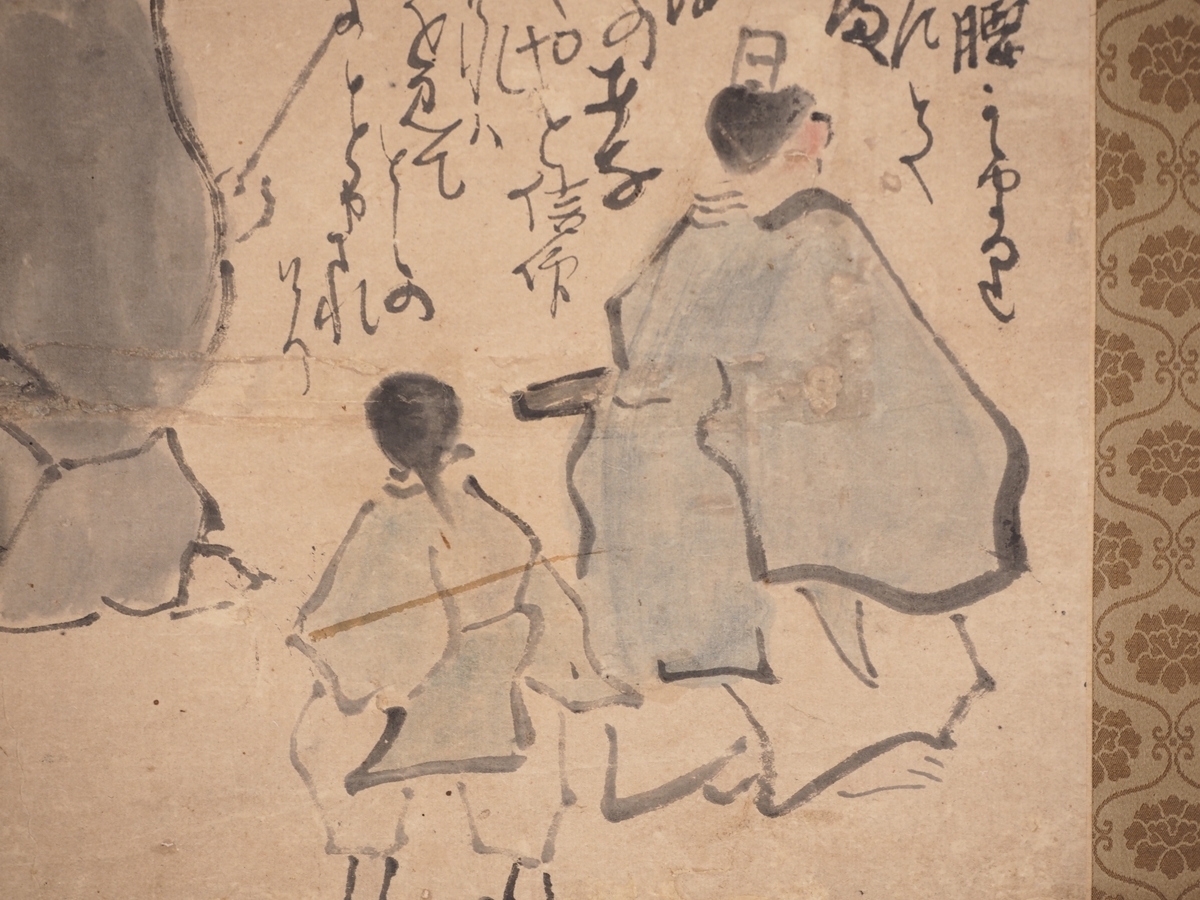 模写】 掛軸 与謝蕪村 人物 桐箱付き 掛け軸 骨董品-