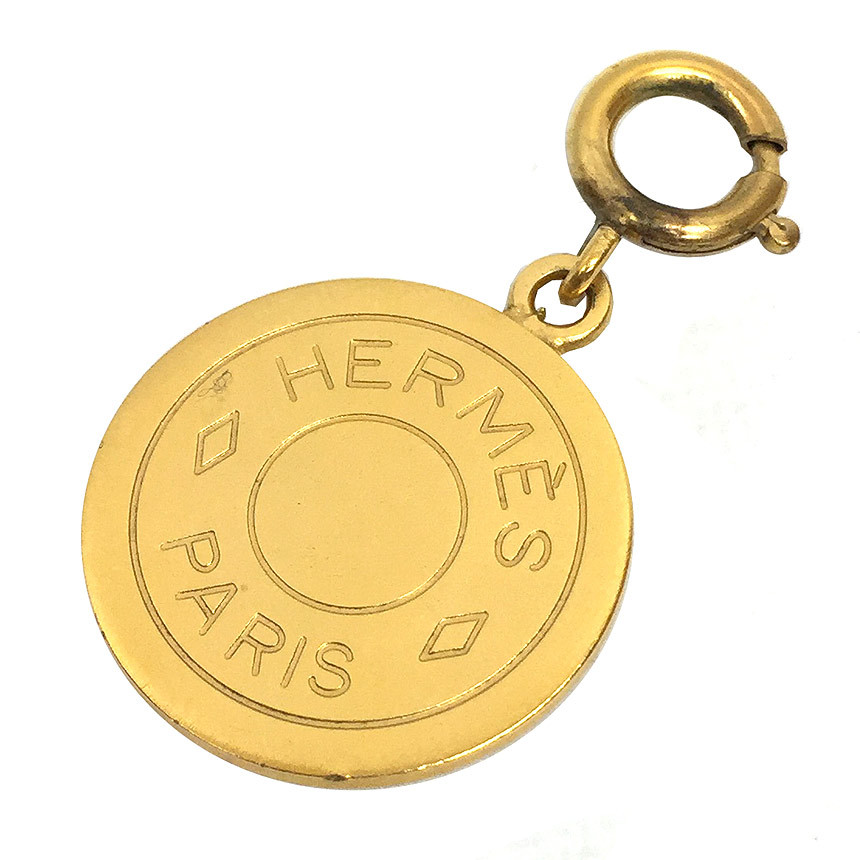 HERMES エルメス セリエ ペンダントトップ チャーム ゴールドカラー アクセサリー aq7124