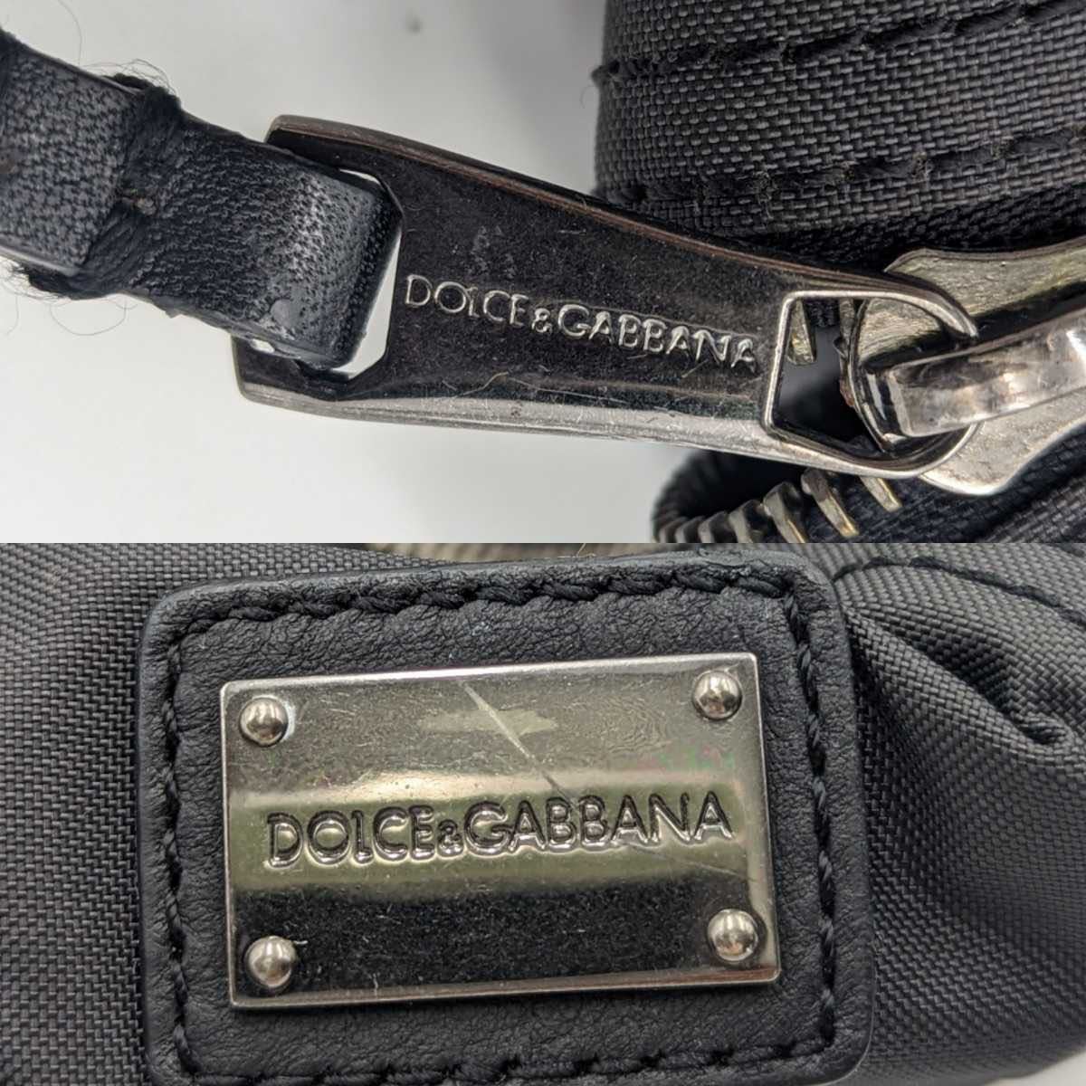 1円 ドルチェ&ガッバーナ Dolce&Gabbana セカンドバッグ ハンドバッグ バッグ クラッチバッグ レザー ナイロン ブラック 黒 メンズ _画像8