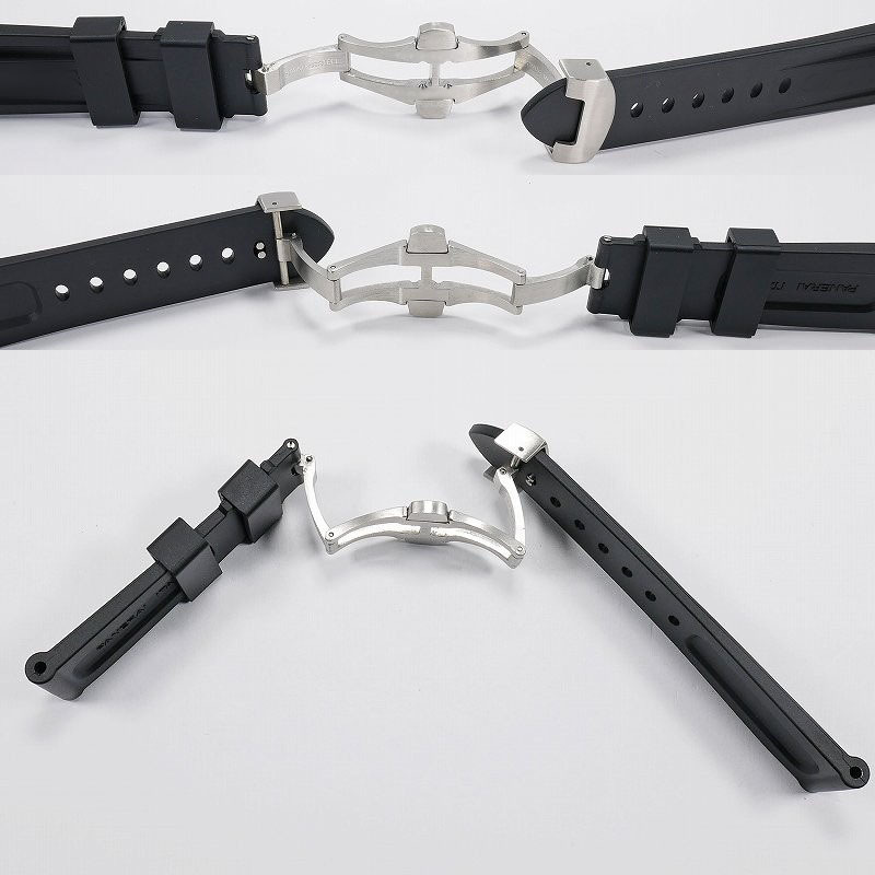 ストアー パネライ PANERAI用 互換ラバーベルト 24mm Dバックル付き