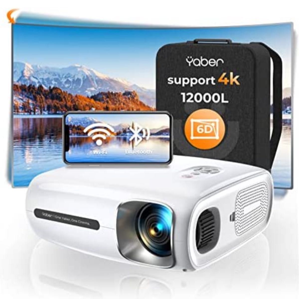 人気激安 ABER 9500lm Pro 2.4G+5GWiFi V7プロジェクター6D自動台形