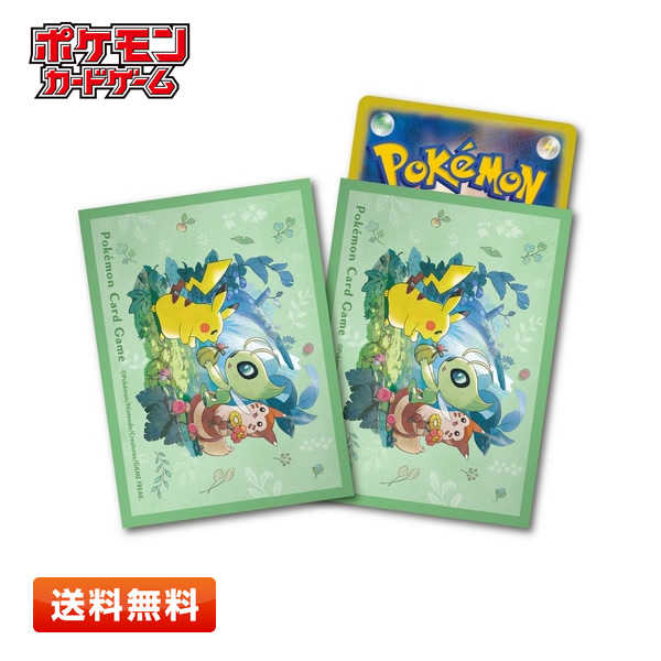 【送料無料】ポケモンカードゲーム デッキシールド もりのおくりもの 64枚入り (サイズ：66×92mm) スリーブ ピカチュウ セレビィ オオタチ_画像1