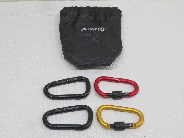 4 piece set #Wolfise/4ucyclinkalabinaMAX400LBS NOT FOR CLIMBING outdoor goods key poruda- pouch attaching 63924#!!