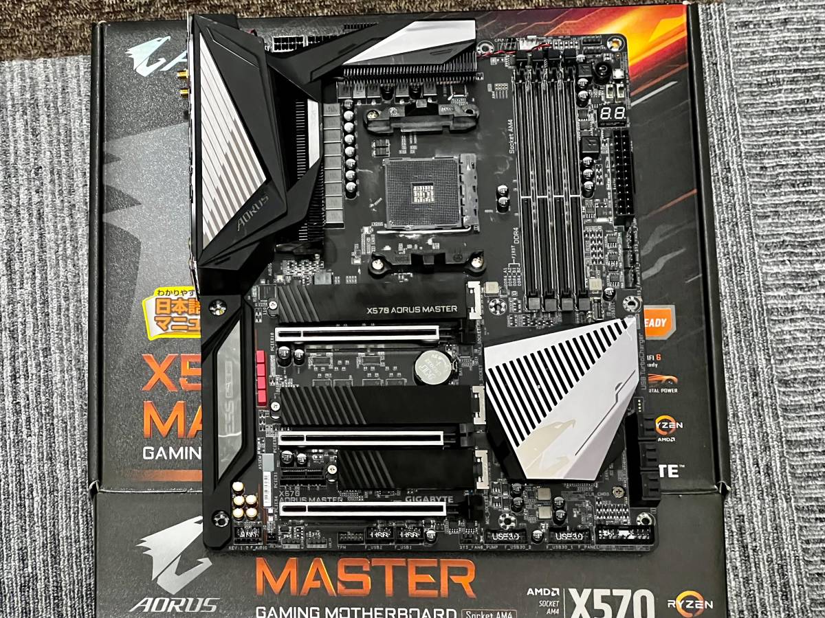 【動作確認済】Gigabyte/ギガバイト X570 AORUS MASTER rev. 1.0 X570チップセット AM4ゲーミングマザーボード Bios更新済み【国内正規版】_画像1