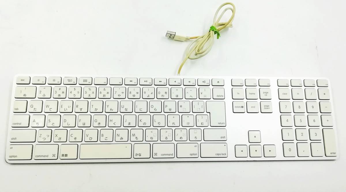 【動作品】Apple純正 Mac iMac Mac mini等 A1243 USB 日本語 キーボード フルサイズ テンキー有 即納 一週間保証【H22072712】の画像1