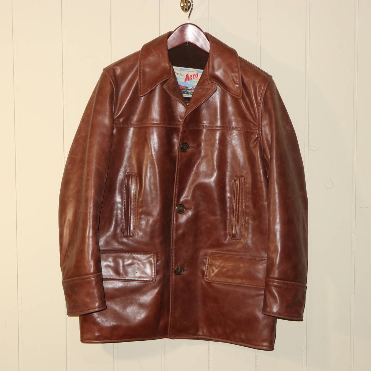  rare AERO LEATHER aero leather stereo a hyde alpaca wool CHEYENNE car Ian 36 / Rider's car coat aero 