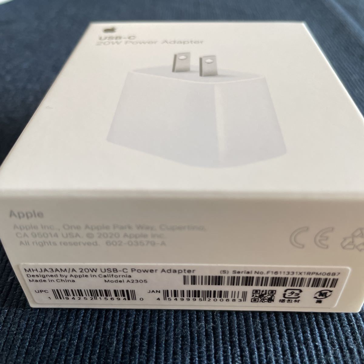 Apple純正★新品★未開封★電源アダプタ USB-C MHJA3AM/A A2305 20W 充電器 未使用品_画像3