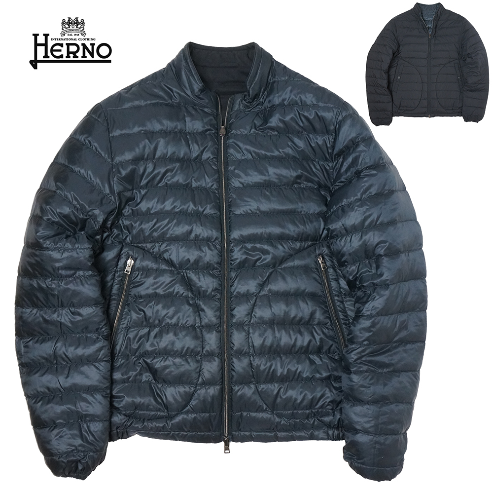 美品 ヘルノ HERNO ダウン ブルゾン リバーシブル ショート丈 アウター