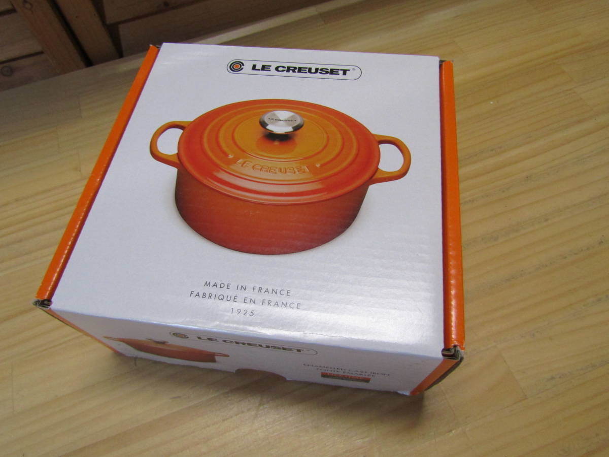 Y送料無料△441未使用品【LE CREUSET ル クルーゼ】 ココットロンド シグニチャー メレンゲ 18cm 1.8L 取説付_画像8