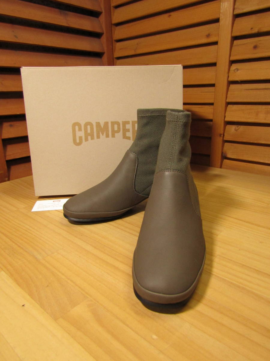 Y料無料△425未使用に近い【CAMPER カンペール】アンクル ブーツ TWS グレー系 SIZE 39 箱付