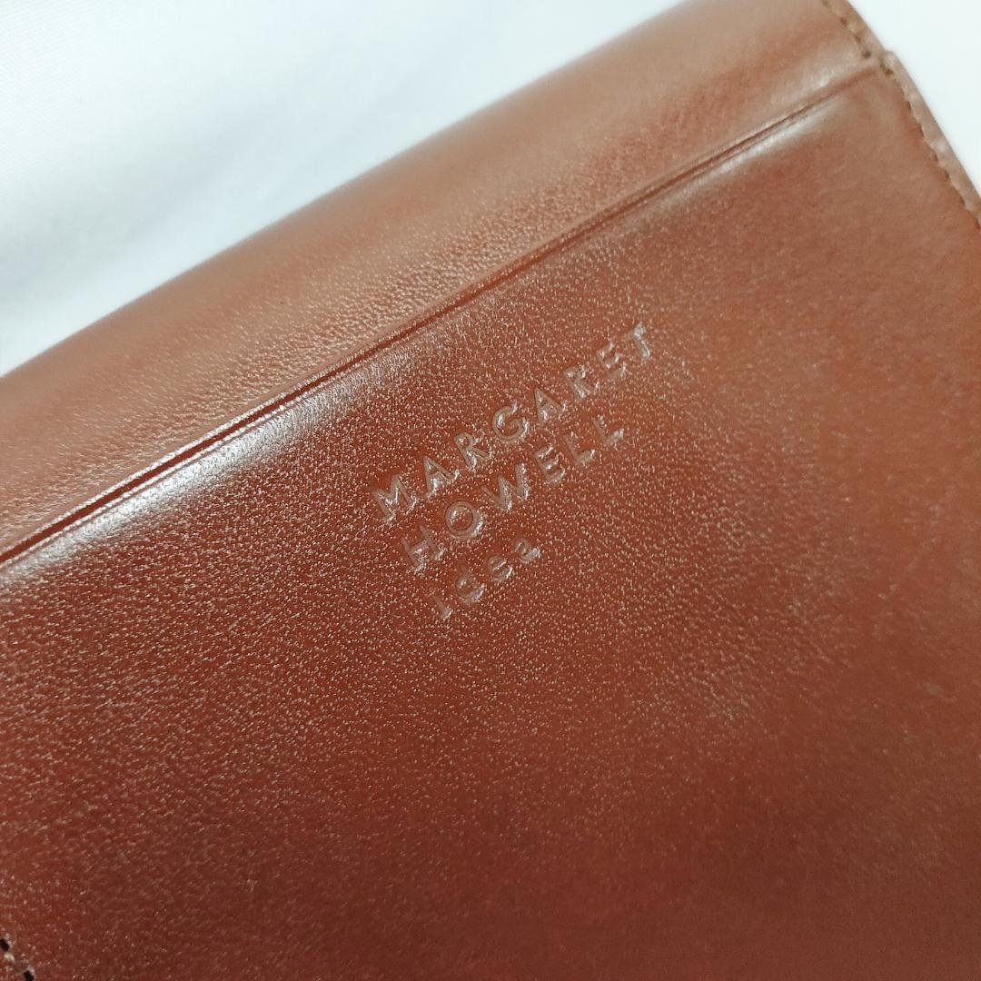 ○★訳有 未使用 MARGARET HOWELL インドス 定番折財布 キャメル○●