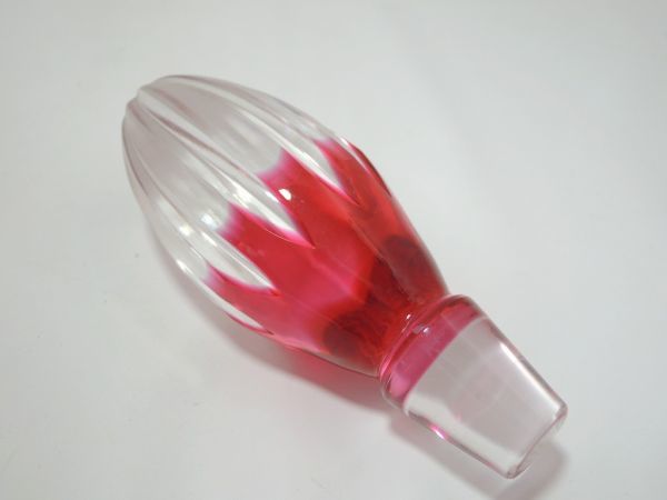 カガミクリスタル KAGAMI 25 デキャンタ デカンタ カットガラス 切子 赤被せ クランベリーガラス ゴールドルビーガラス 0112の画像10