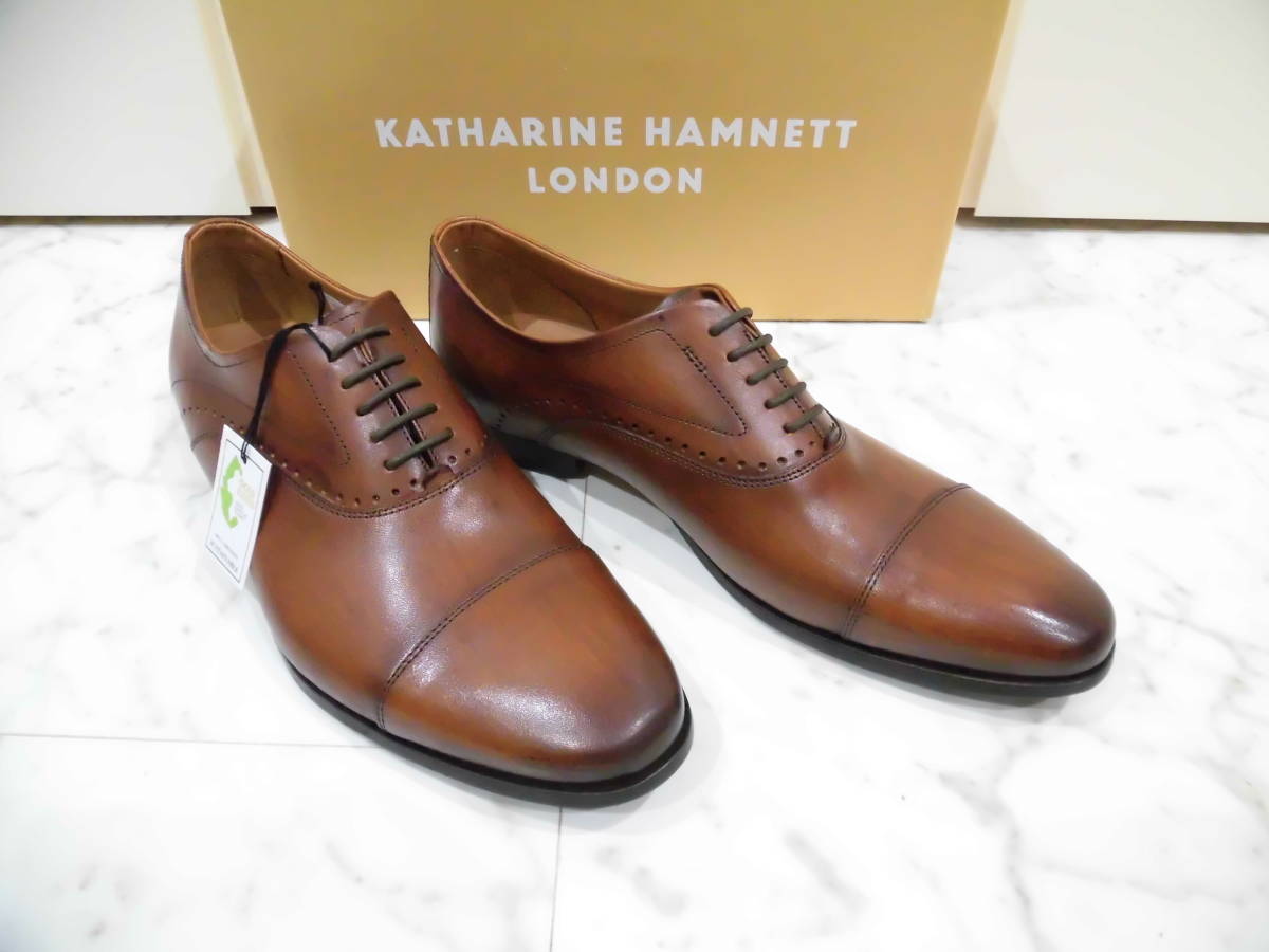 【新品未使用品箱付】KATHARINE HAMNETT LONDON キャサリン ハムネット ロンドン ビジネスシューズ 26.0㎝ レザーシューズ 革靴 34000 BRN_画像2