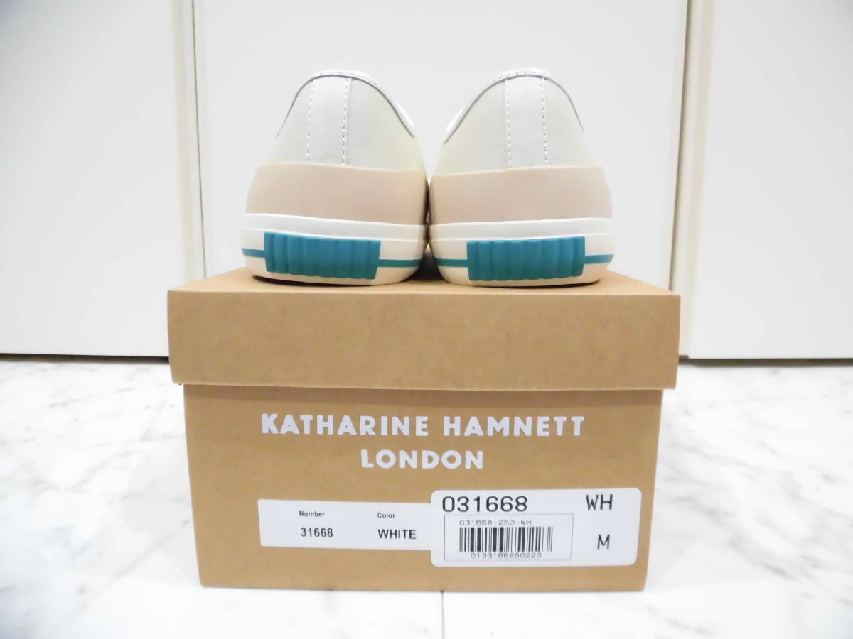【新品未使用箱付】KATHARINE HAMNETT LONDON キャサリン ハムネット ロンドン スニーカー サイズM (約25.0㎝) シューズ 靴 ホワイト 31668の画像10