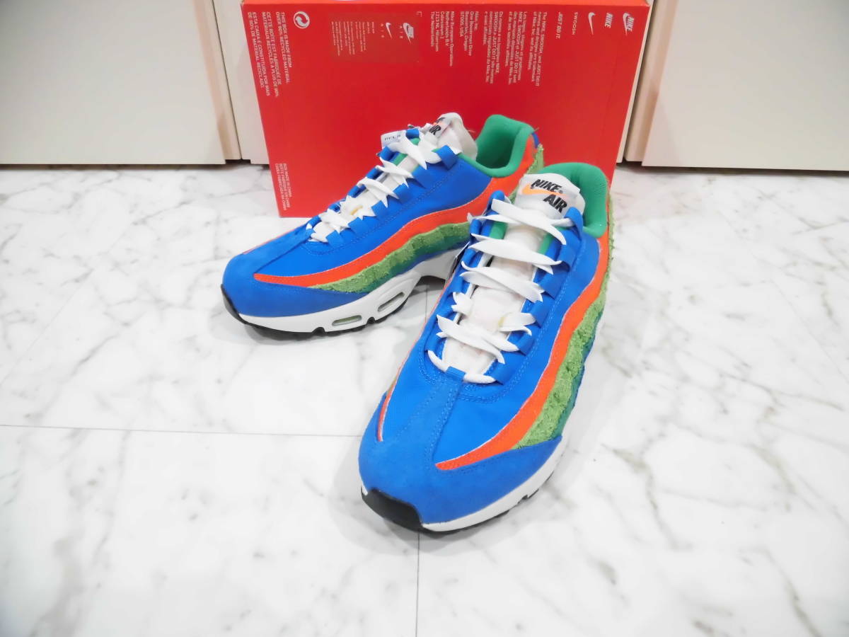 【新品未使用タグ付】 NIKE AIR MAX 95 SE ナイキ エア マックス 95 SE 26.0㎝ US8 DH2718-400 ピンバッチ付 LT PHOTO BLUE ROMA GREEN _画像1