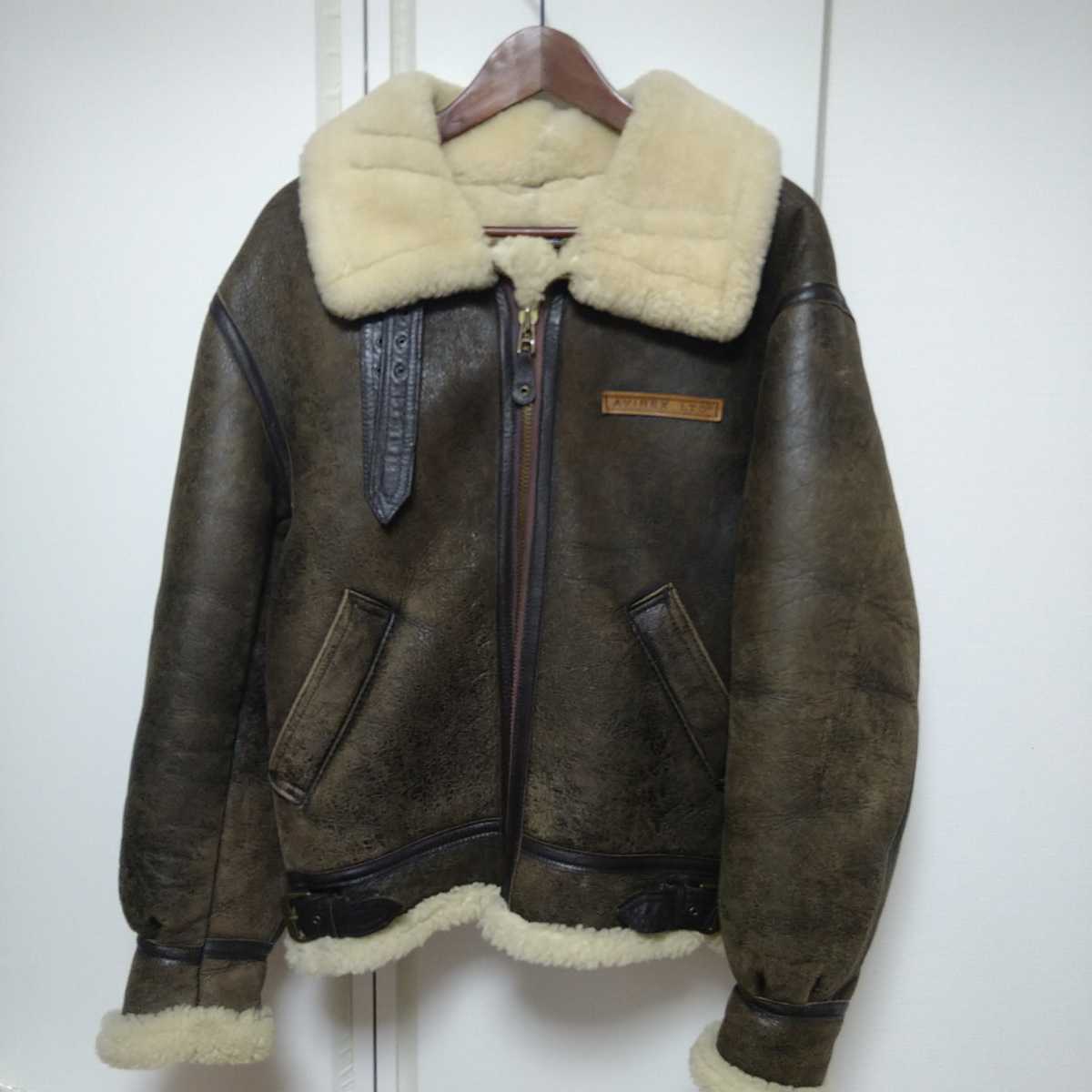AVIREX/良好品/胸タグ36インチ(M〜L相当)/B-3ムートンレザー