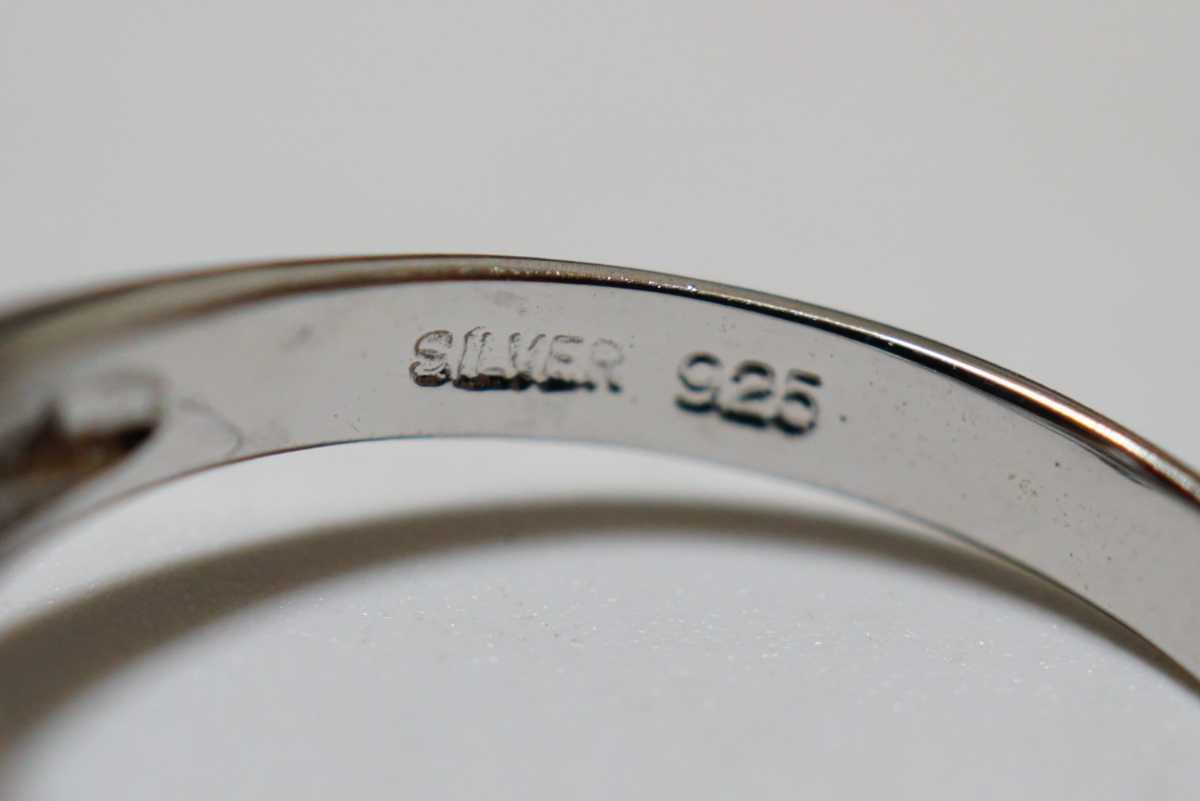 x116 天然サファイア リング 指輪 約14.5号 ヴィンテージ アクセサリー SILVER 925刻印 ビンテージ アンティーク 宝石 カラーストーンの画像6