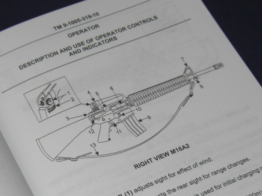 米軍 オペレーターズ マニュアル M16A2 M16A3 M16A4 M4 M4A1 未使用 2010 ライフル カービンの画像6
