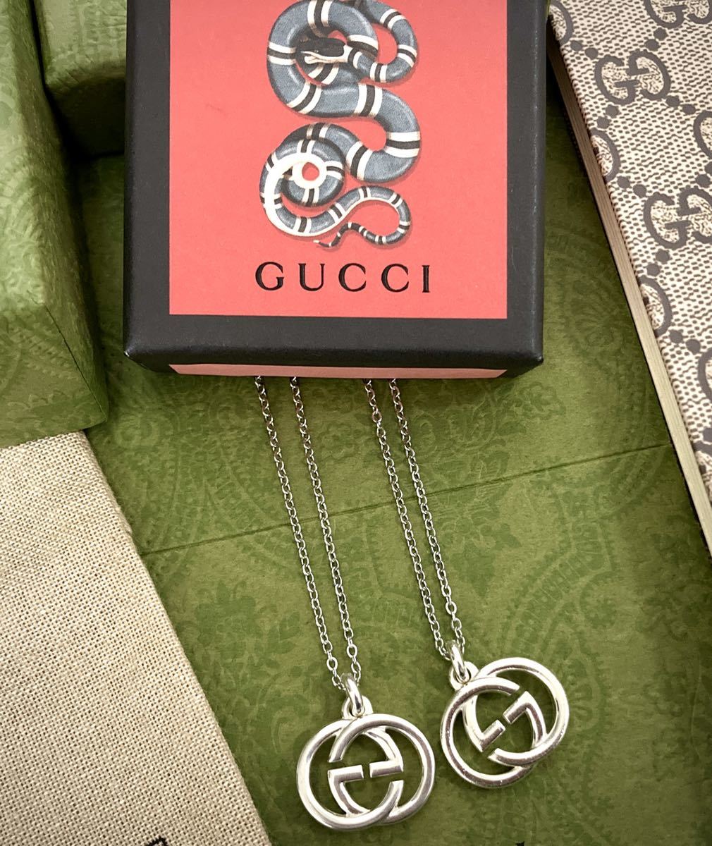 GUCCI/グッチ ペアネックレス インターロッキングG/GGロゴ