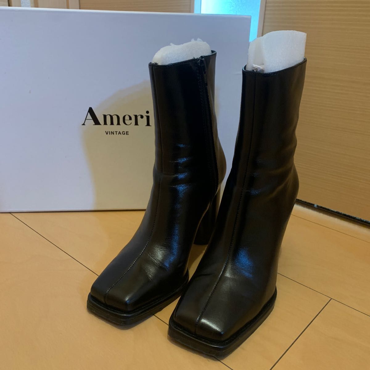 【AMERI】UNDRESSED DIMENSIONAL SQUARE BOOTS