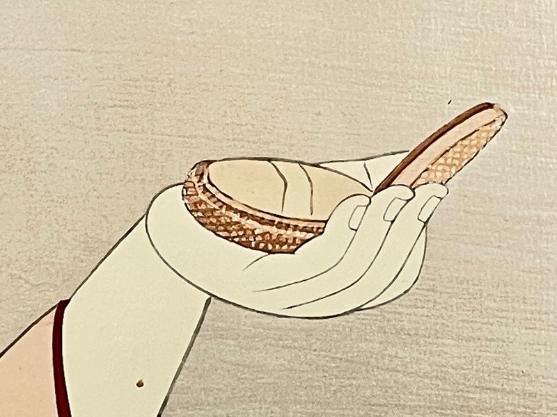 手鏡 伊東深水作 オリジナル木版画-