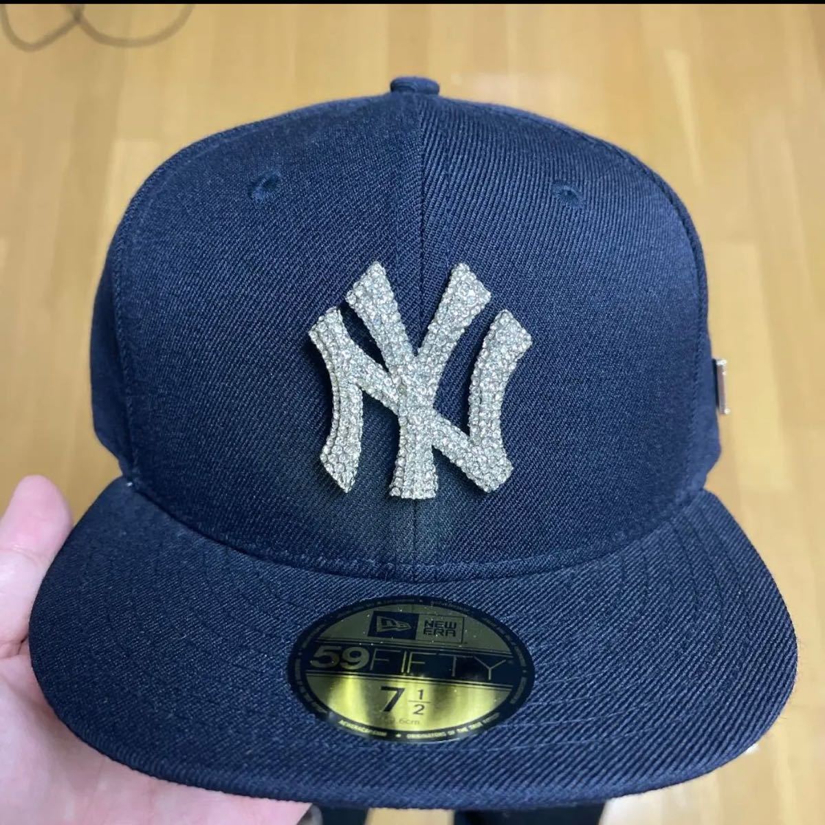 スワロフスキー × NEW ERA ニューエラ ヤンキース キャップ帽子 ニューヨークヤンキース 59FIFTY 7 1/2_画像1