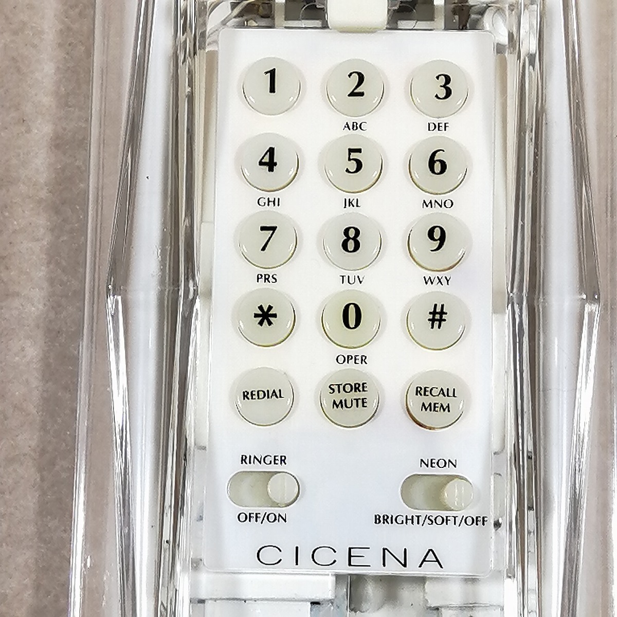 ●○動作品 スケルトン電話機 ネオン電話 Cicena Rhonda ネオン電話 RH-A-91 透明 クリア シセナジャパン○●の画像5