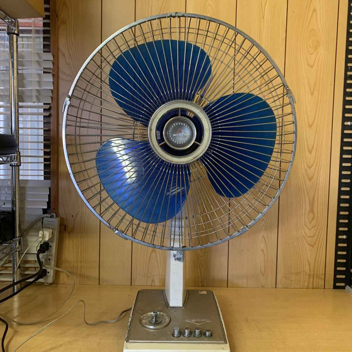MITSUBISHI レトロ扇風機 D40-P9 昭和レトロ アンティーク 現状品の画像1