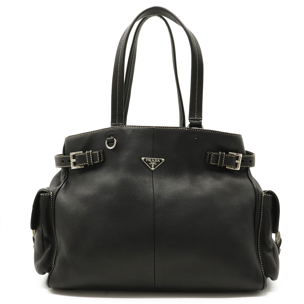 PRADA プラダ トートバッグ ショルダートート 肩掛け レザー NERO 黒