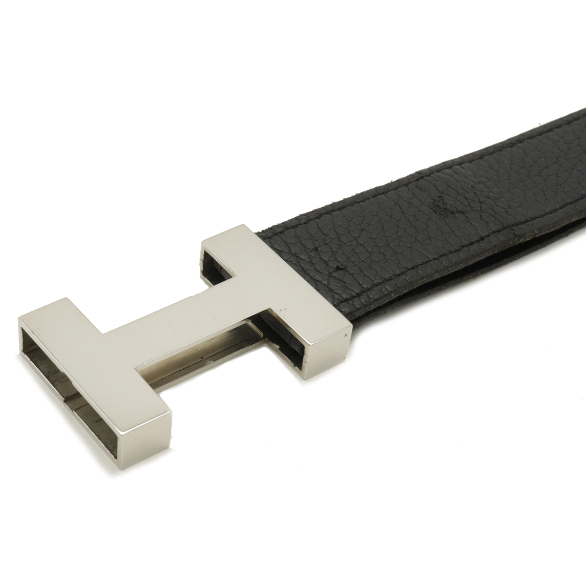 HERMES エルメス Hベルト #105 黒 シルバー金具 ブラック Hバックル レザー
