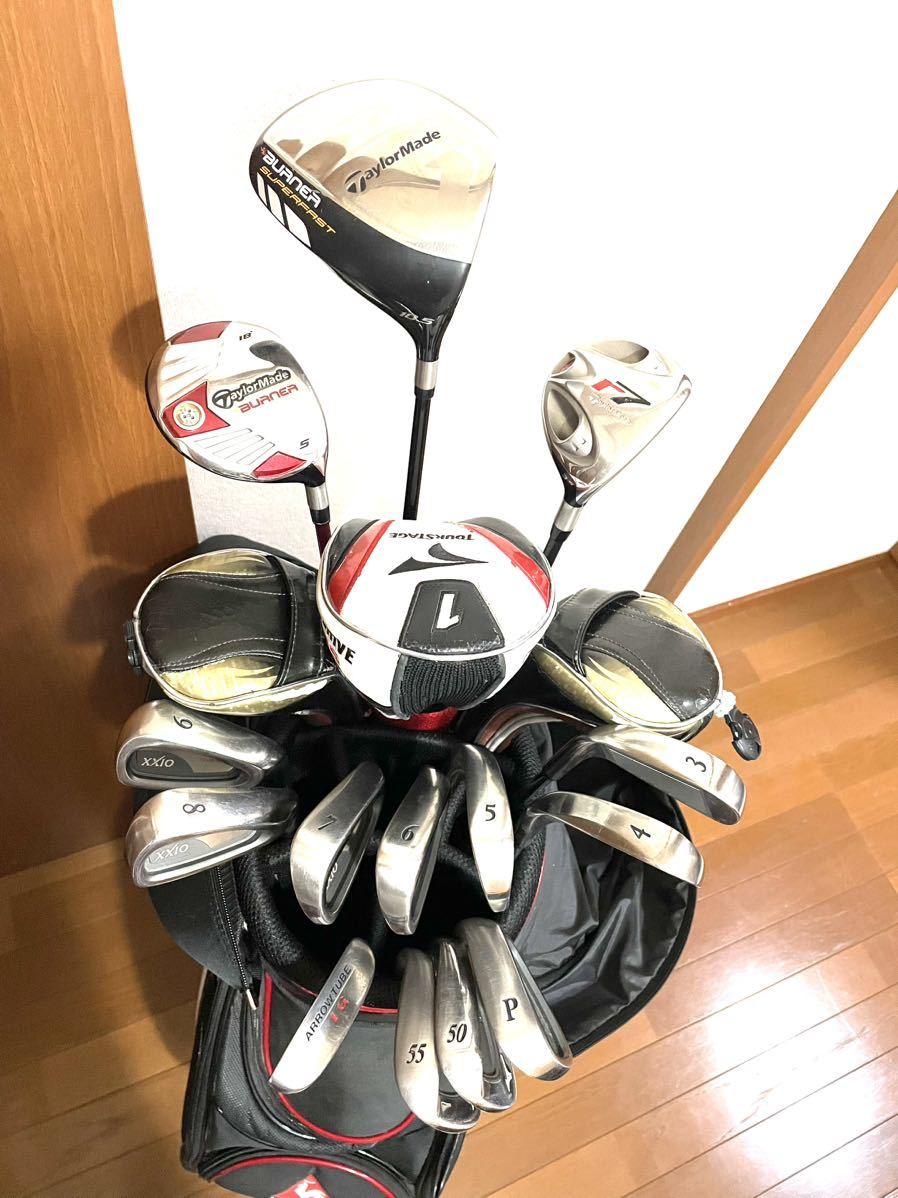 名器 ゼクシオ片山晋呉モデルアイアンほかゴルフクラブ14本とルコック