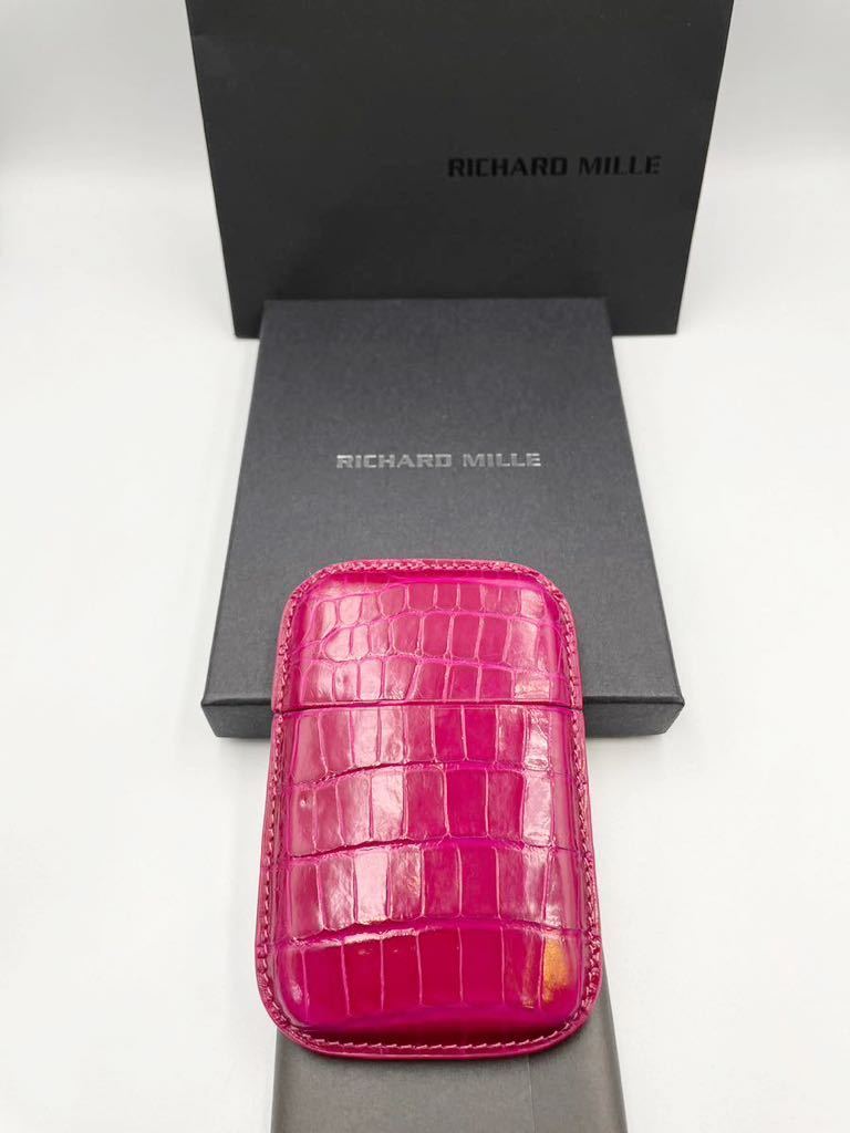 未使用品 リシャールミル カードケース ピンク クロコ 定期入れ 名刺入れ RICHARD MILLE ノベルティー　レザー 時計 リシャール・ミル