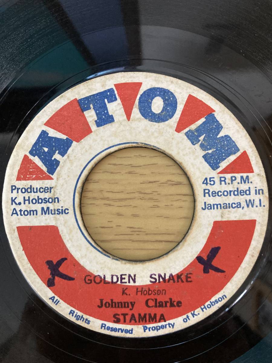 Johnnie Clarke, Stamma / Myrna Thousand All Stars, Stamma “Golden Snake” / “Golden Skank” 7inch (ATOM) JAオリジナル盤_画像2