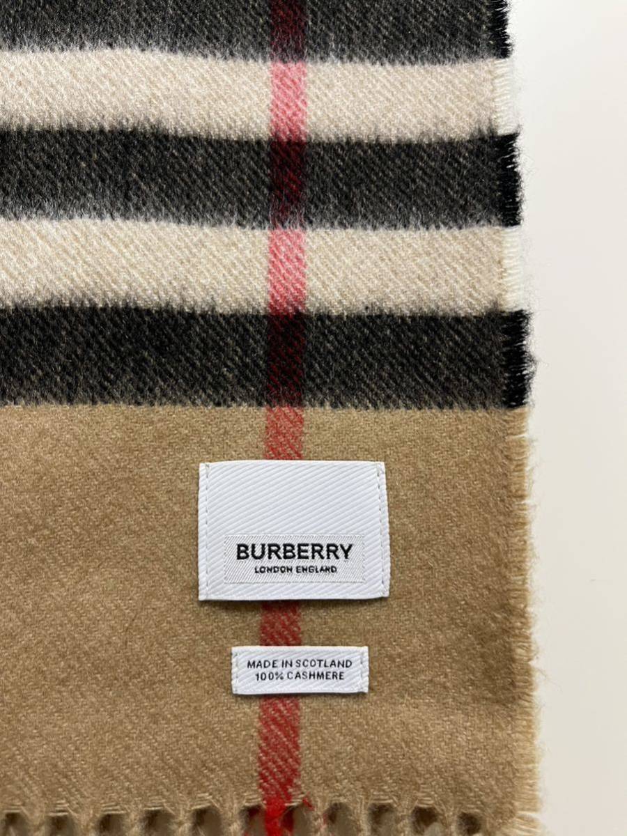 BURBERRY バーバリー マフラー カシミア100% ベージュ 未使用に近い