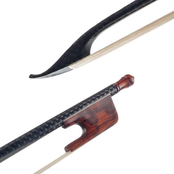 高度 バロック 様式 4/4 バイオリン 弓 カーボン ファイバー ラウンド スティック スネーク ウッド カの画像4