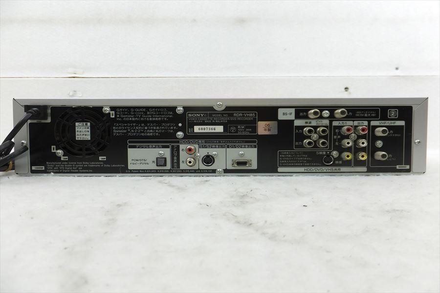 ▼ SONY ソニー RDR-VH85 ビデオカセットレコーダー 現状品 中古 230105H3309の画像6