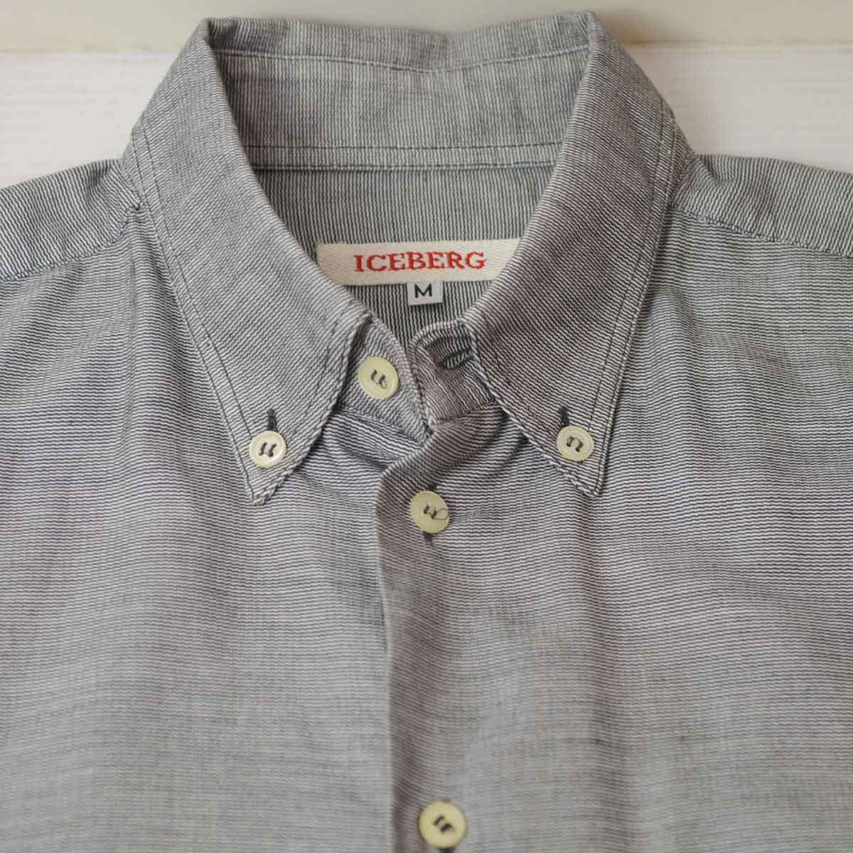  old clothes * Iceberg long sleeve shirt sill Bester cat gray M use impression * hole xwp